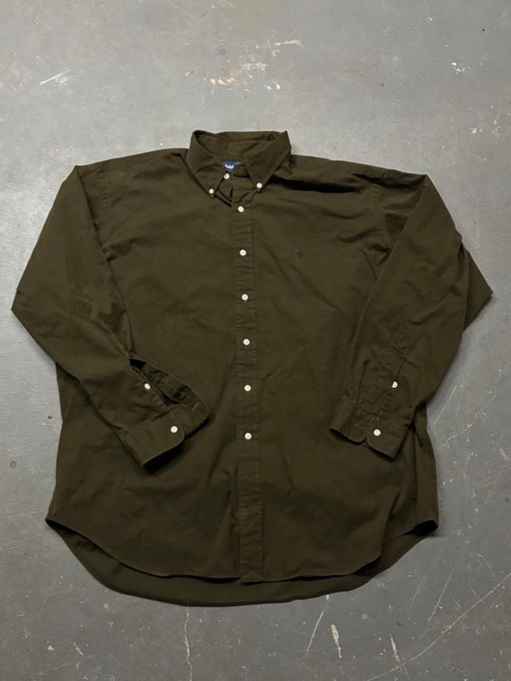 Polo Ralph Lauren Blake Shirt Mens XL Olive Green Cotton Button Down Pony